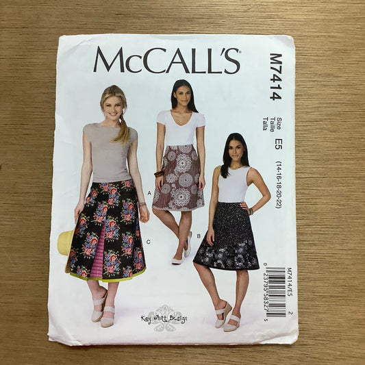 McCall's Dressmaking Sewing Pattern Ladies Women's Skirts 7414