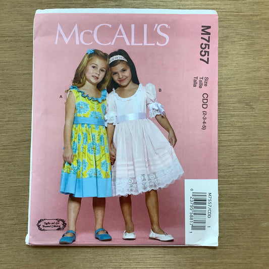 McCall's Dressmaking Sewing Pattern Children's Girls Dresses Party Special Occasion 7557
