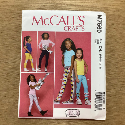 McCall's Dressmaking Sewing Pattern Children's Girls and Teen Top Tunic Leggings Leisurewear 7560