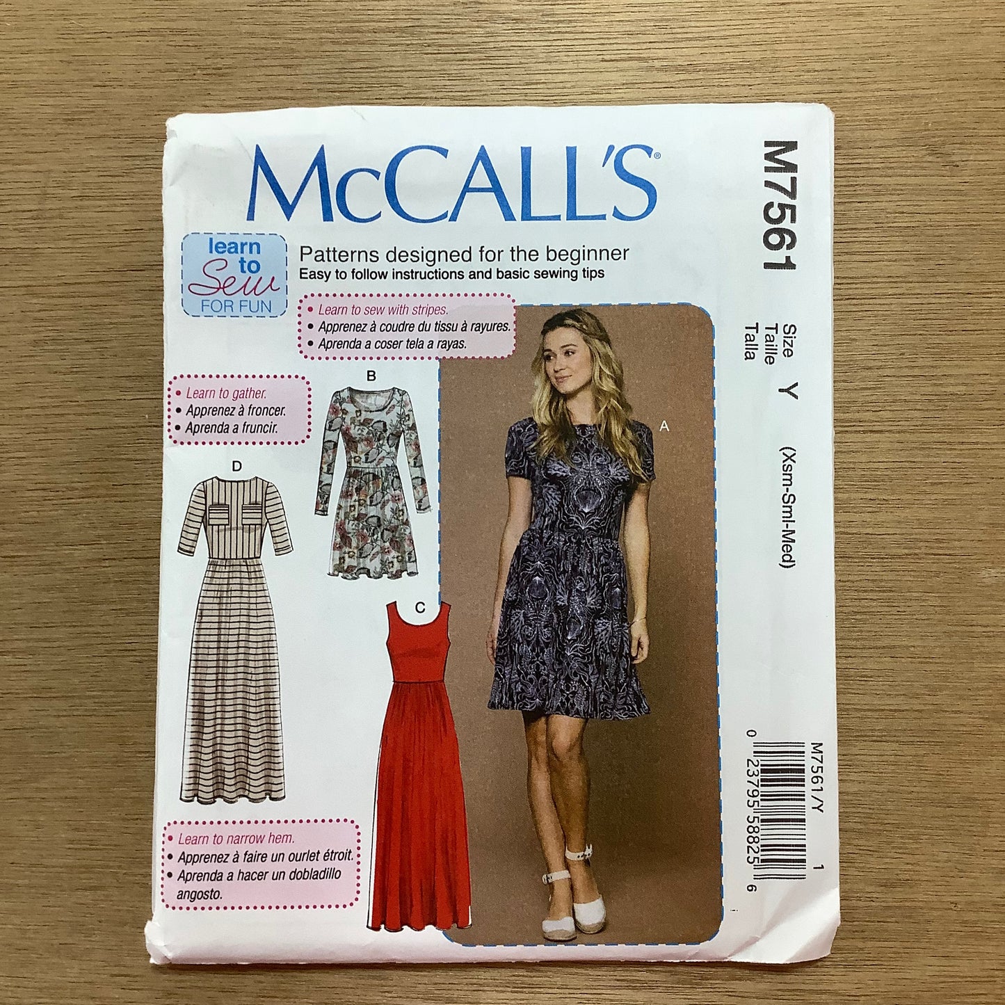 McCall's Dressmaking Sewing Pattern Ladies Woman Dress Dresses Learn To Sew 7561