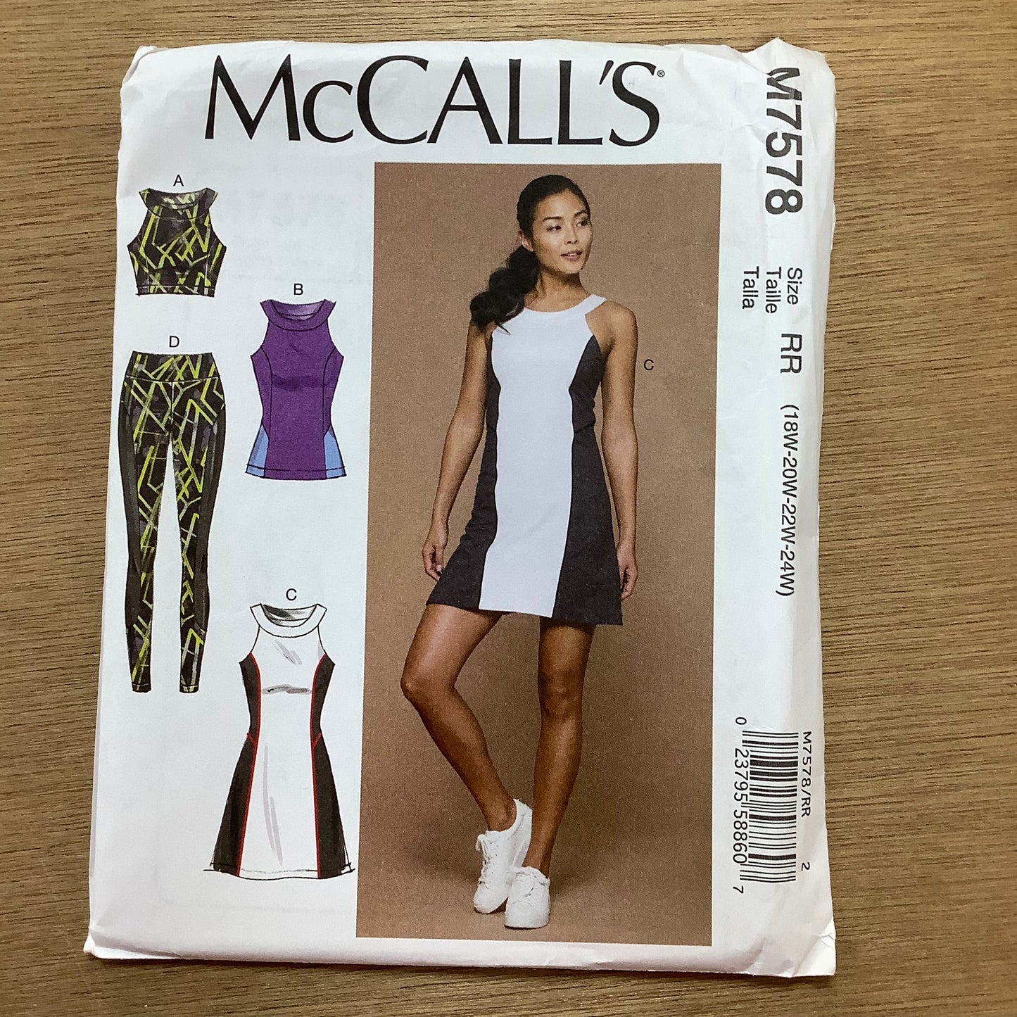 McCall's Dressmaking Sewing Pattern Ladies Women's Dress Top Leggings Gym Leisurewear 7578