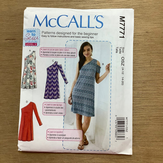 McCall's Dressmaking Sewing Pattern Ladies Women's Dress Dresses Learn to Sew 7771