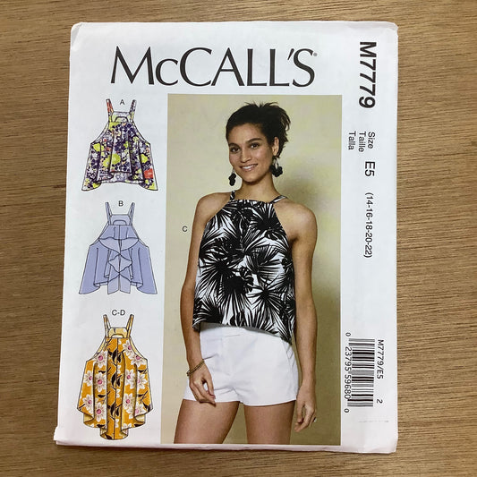 McCall's Dressmaking Sewing Pattern Women's Ladies Tops Halter Neck 7779