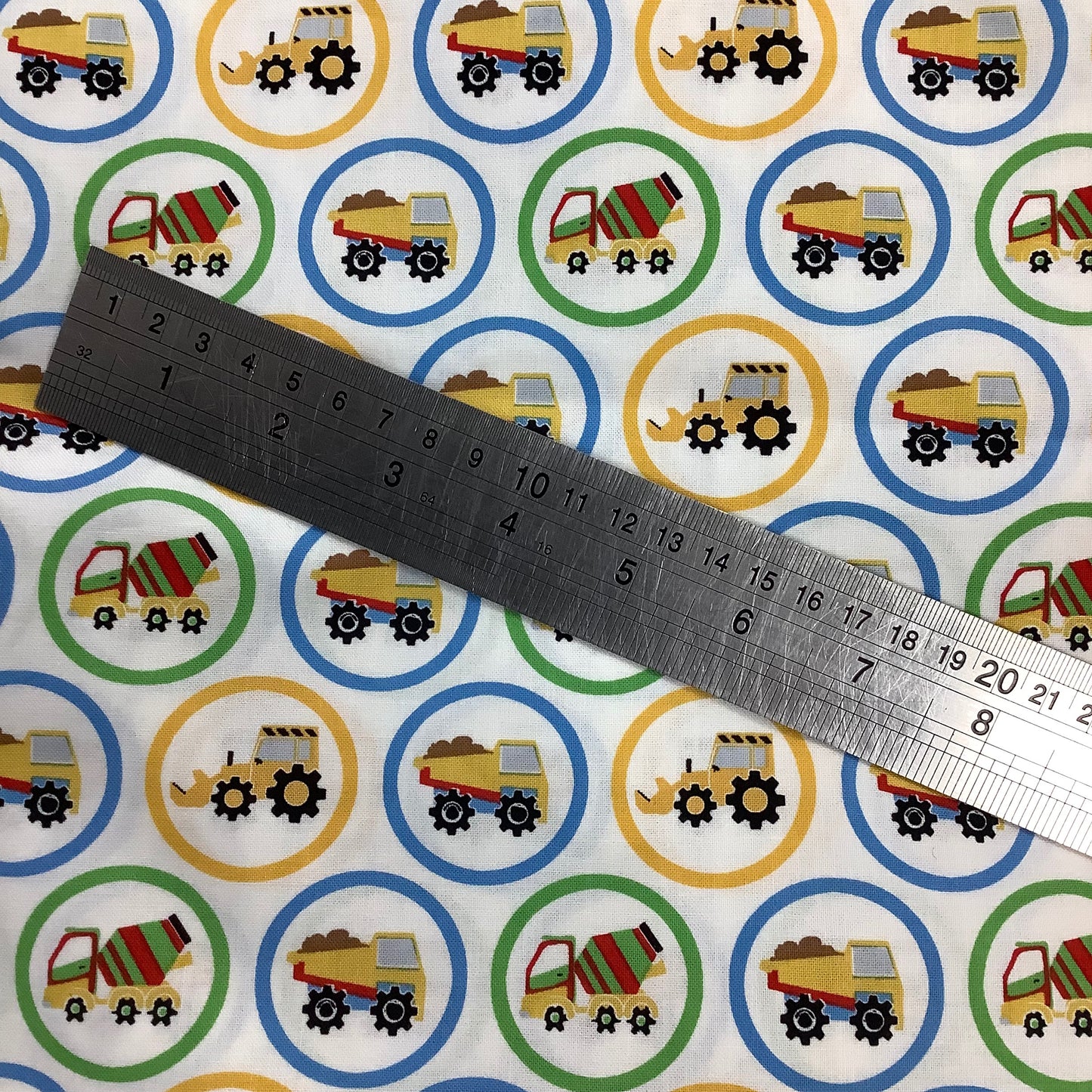 Construction by Fabric Freedom 100% Cotton Fabric FF44 Digger JCB Tipper