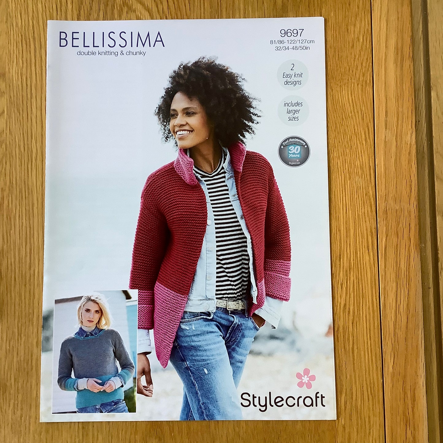 Stylecraft Bellissima Ladies Jacket & Round Neck Jumper Sweater Chunky Knitting Pattern 9697