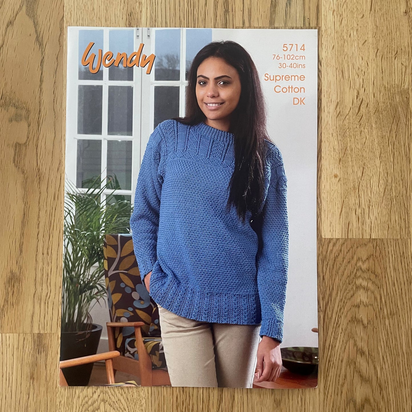 Wendy Supreme Cotton Ladies Sweater Jumper Double Knit DK Knitting Pattern 5714