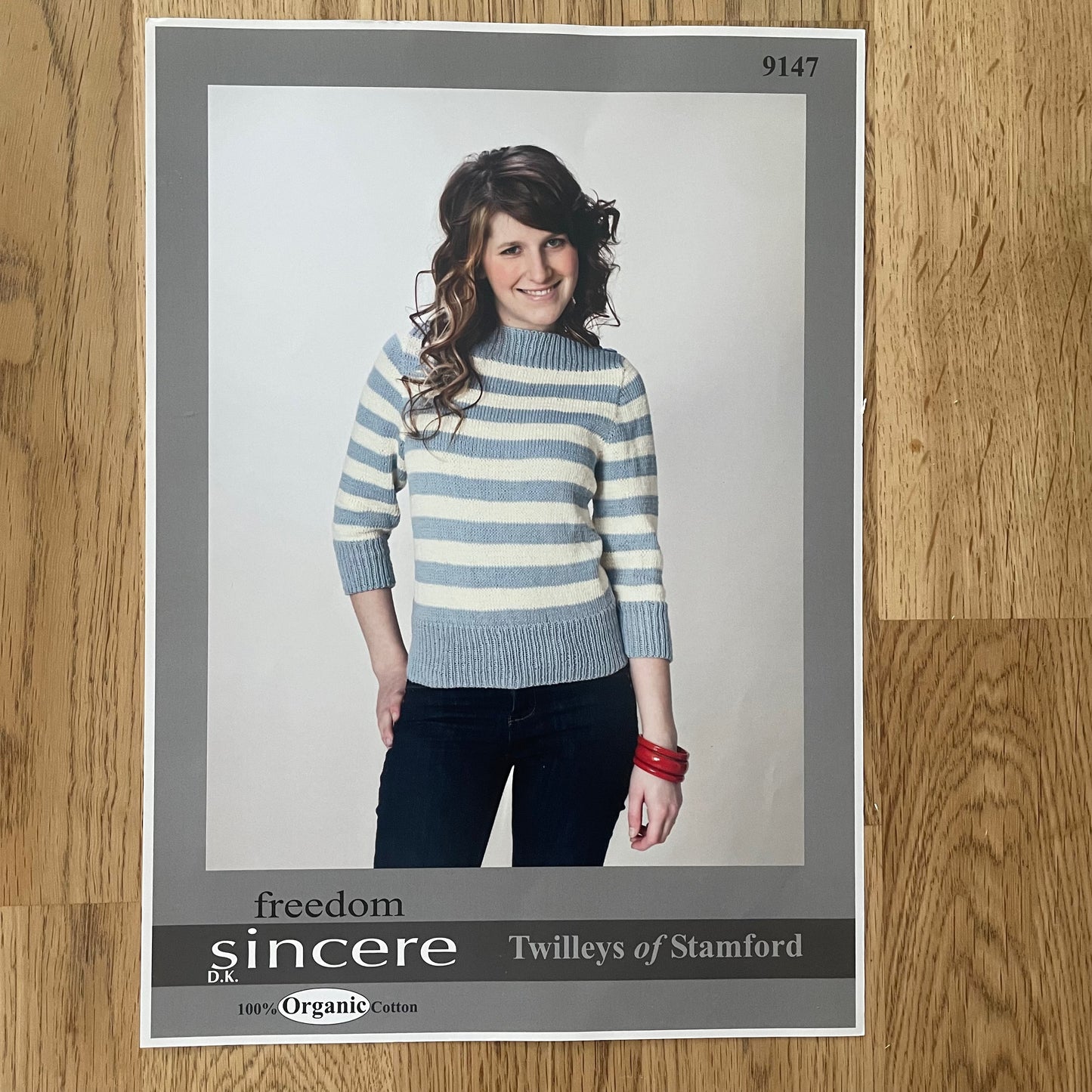 Twilleys of Stamford Cotton Double Knit DK Ladies Boat Neck Sweater Jumper Knitting Pattern 9147