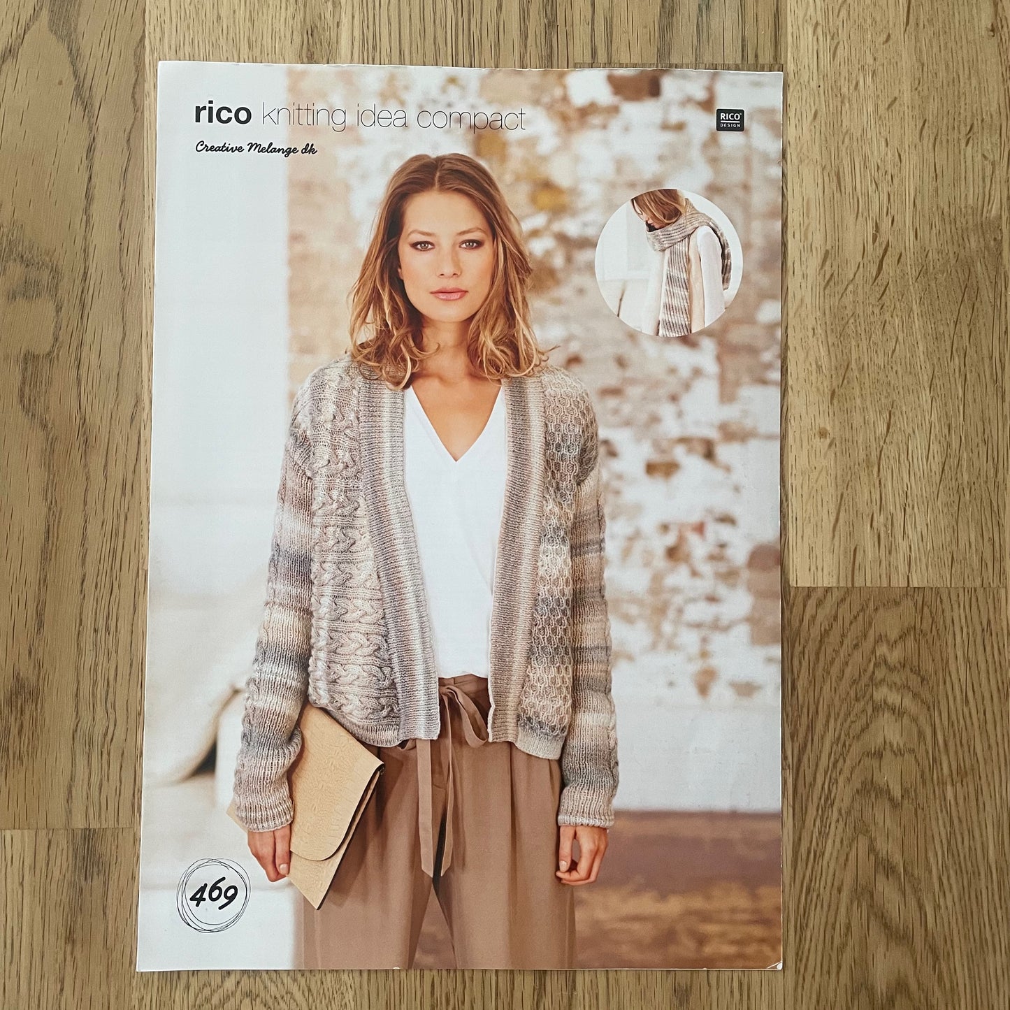Rico Design Creative Melange Ladies Edge to Edge Cardigan and Scarf Double Knitting DK Knitting Pattern 469
