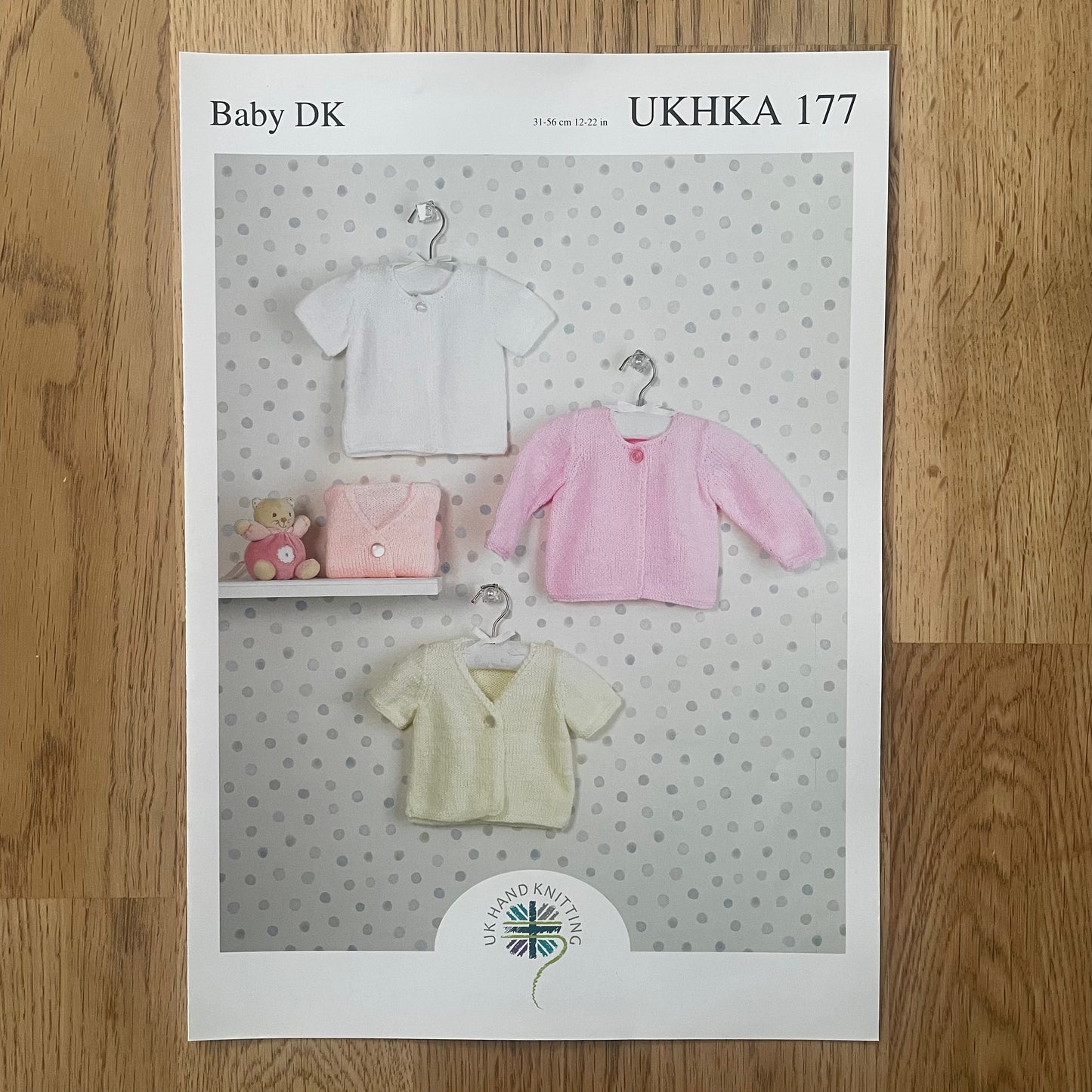 UK Hand Knitting Baby Babies Double Knit Easy Cardigan DK Double Knitting Pattern UKHKA 177