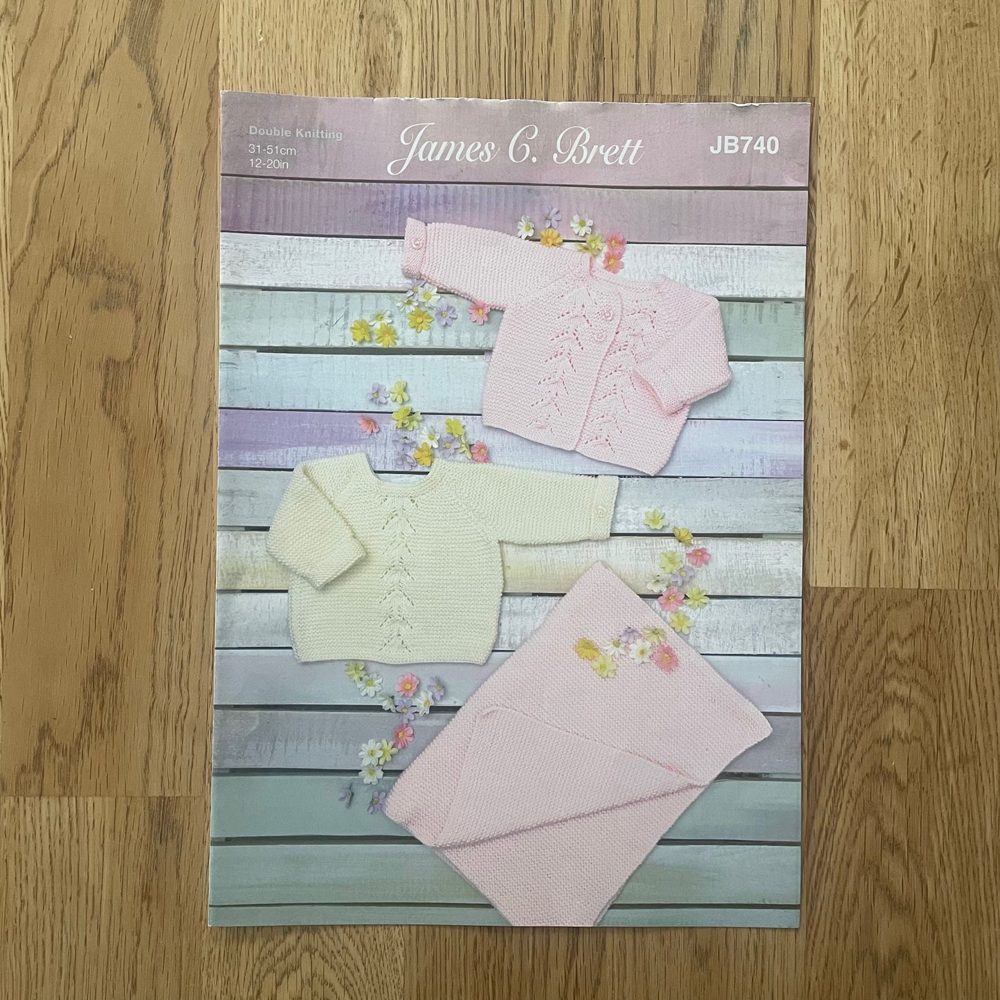 James C. Brett Double Knit DK Knitting Pattern JB740 Cardigan Jumper Blanket Children Baby Babies