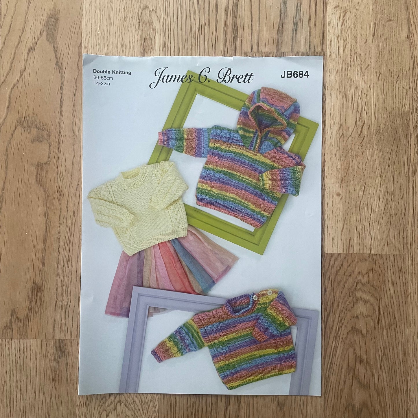 James C. Brett Double Knit DK Knitting Pattern JB684 Hoodie Cable Jumper Baby Children