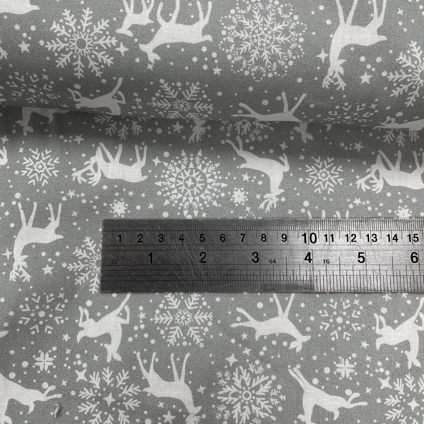 Crafty Fabrics Snowflakes and Reindeers on Navy or Grey Christmas 100% Craft Cotton Fabric