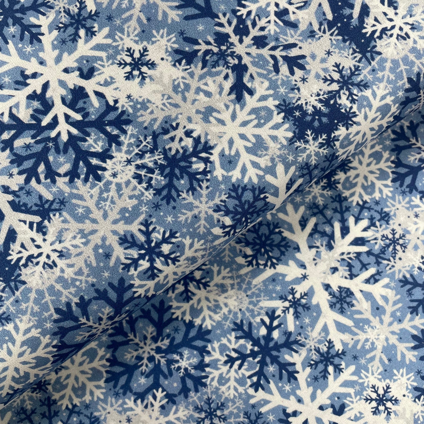 Crafty Fabrics Snowflakes on Red or Blue Christmas 100% Craft Cotton Fabric