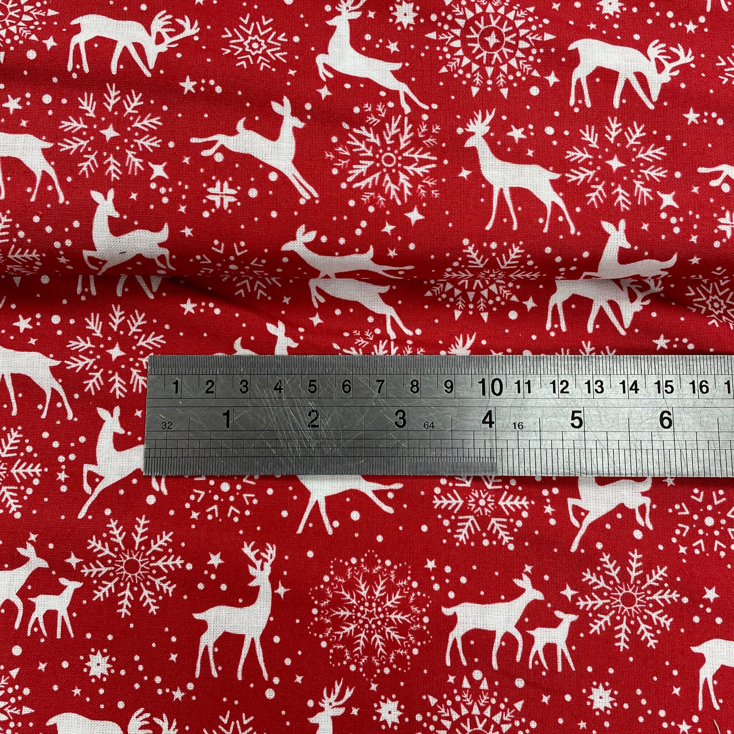 Crafty Fabrics Snowflakes and Reindeers on Navy, Grey or Red Christmas 100% Craft Cotton Fabric