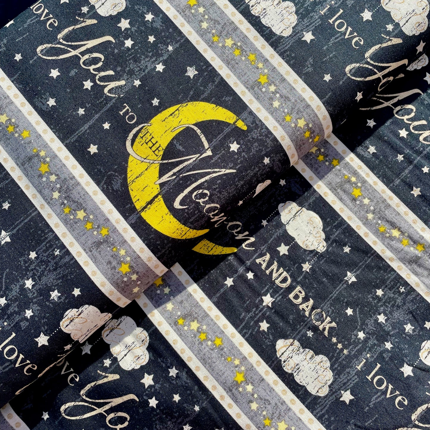 REDUCED Timeless Treasures I Love You To The Moon And Back 9 Different Designs 100% Premium Cotton Fabric