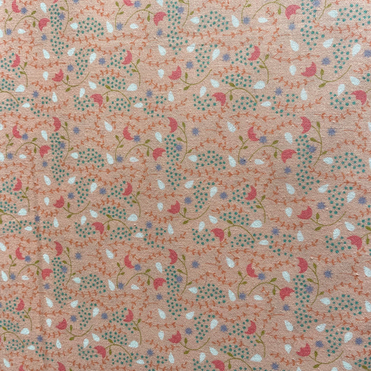 Moda Enchanted Gingiber Delicate Flowers on a Peach Background 4825414 Quilting 100% Premium Cotton Fabric