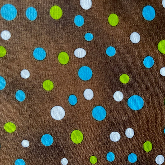 Exclusively Quilters Aquarius Spots on Brown Quilting 100% Premium Cotton Fabric