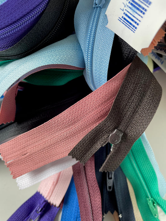 Mixed Bundle of #3 Closed Zippers Zips Various Colours and Sizes Dressmaking Craft