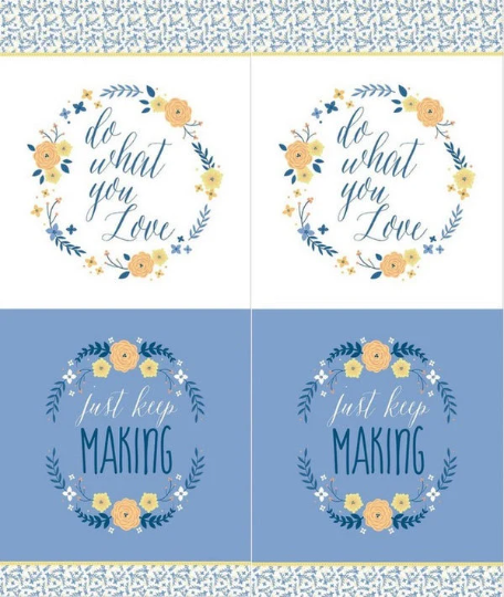 Do What You Love Panel by Kristy Daum for Camelot Cottons 2241507P Cushion Wall Hanging