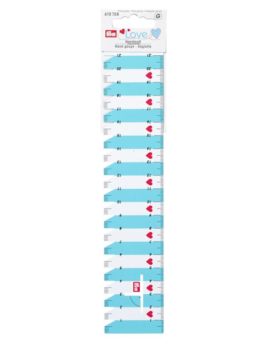 Prym Love Hand Gauge Ruler Pink 610737 or Mint 610728