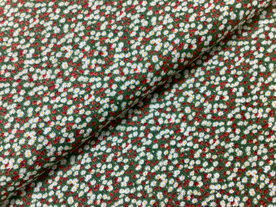Makower Landscape Village Life Flowers Floral Fabric 2297-R 100% Quilting Cotton