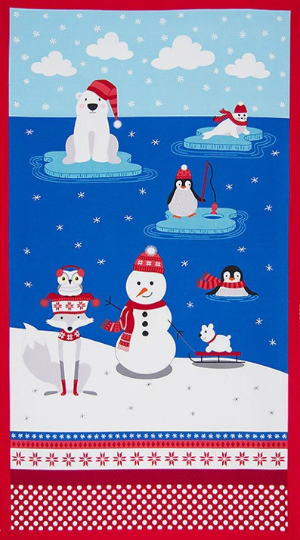 Robert Kaufman Polar Pals Quilt Panel 15969 100% Cotton Winter Children Quilting Patchwork