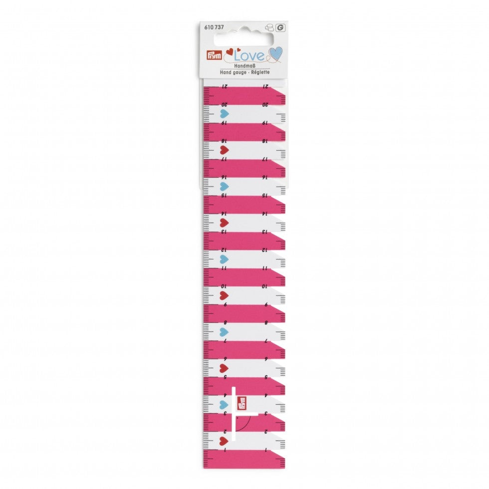 Prym Love Hand Gauge Ruler Pink 610737 or Mint 610728