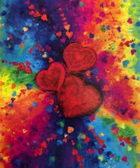 Timeless Treasures Full Heart by Chong A Hwang Quilt Panel Bright Colourful Trees Patchwork Quilting 100% Cotton