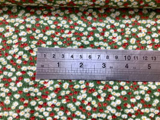 Makower Landscape Village Life Flowers Floral Fabric 2297-R 100% Quilting Cotton