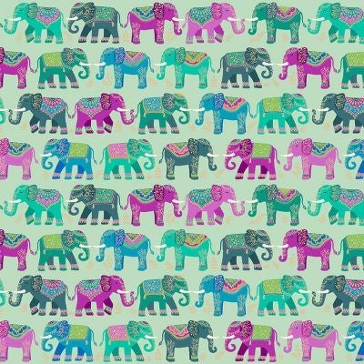 REDUCED Makower Jaipur Elephant Metallic Range 100% Premium Cotton Fabric Patchwork