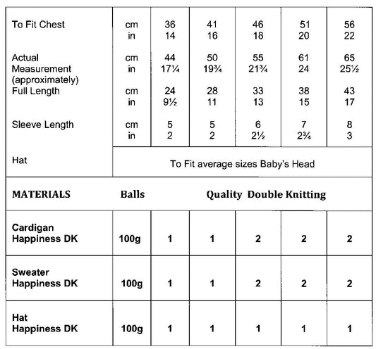 James C. Brett Double Knit DK Knitting Pattern JB741 Baby Dress Jumper Hat Cardigan