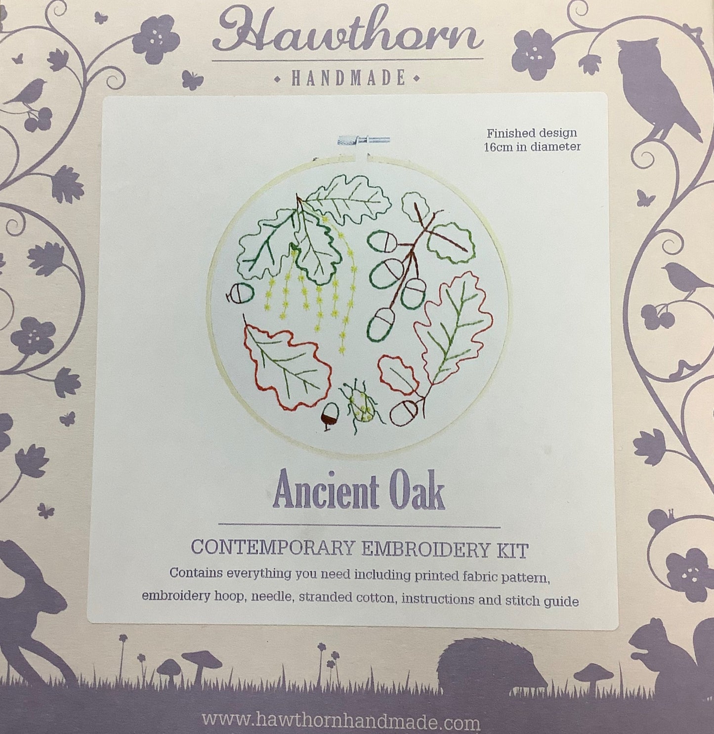 Hawthorn Handmade Hedgehog, Ancient Oak, Penguin, Rose Garden, Succulents & Spring Posy Embroidery Kit