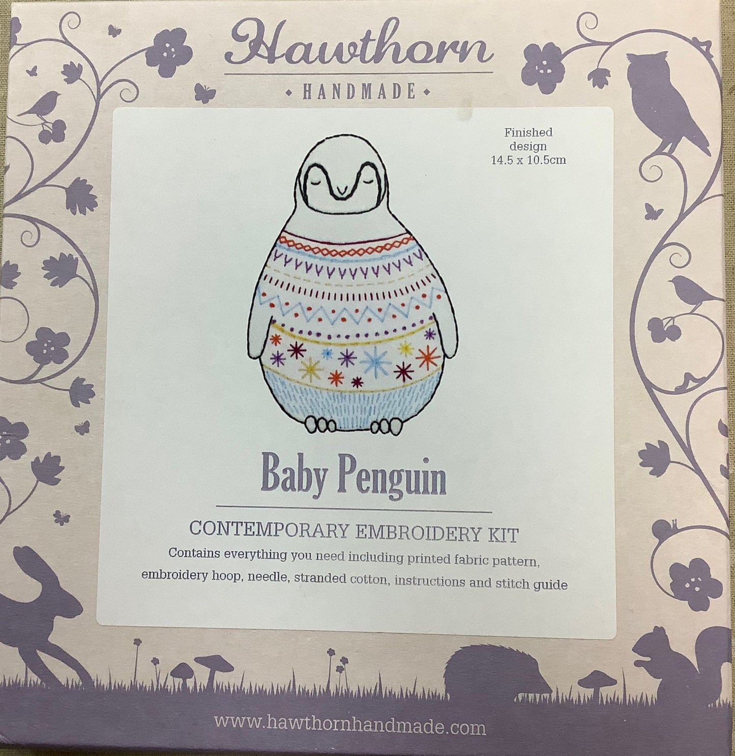 Hawthorn Handmade Hedgehog, Ancient Oak, Penguin, Rose Garden, Succulents & Spring Posy Embroidery Kit