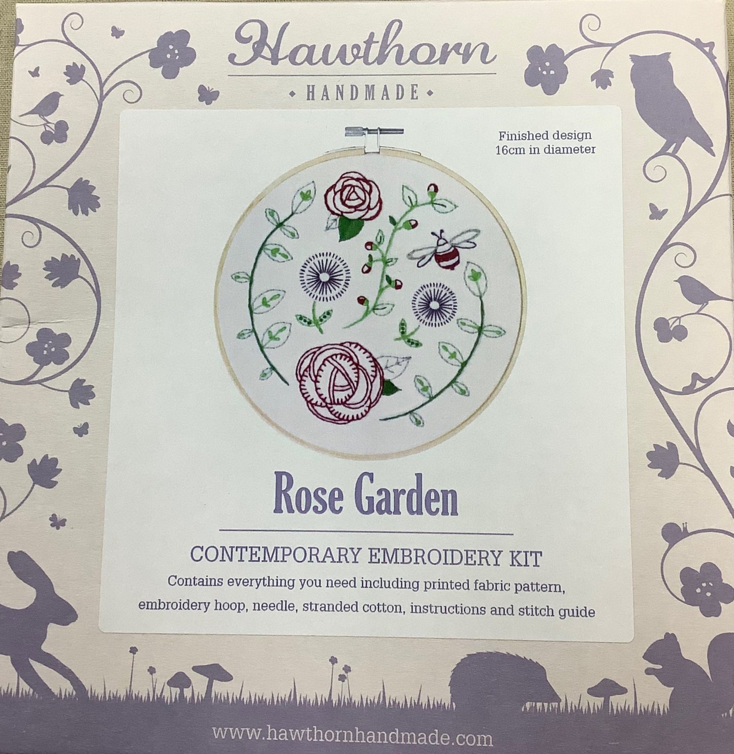 Hawthorn Handmade Hedgehog, Ancient Oak, Penguin, Rose Garden, Succulents & Spring Posy Embroidery Kit