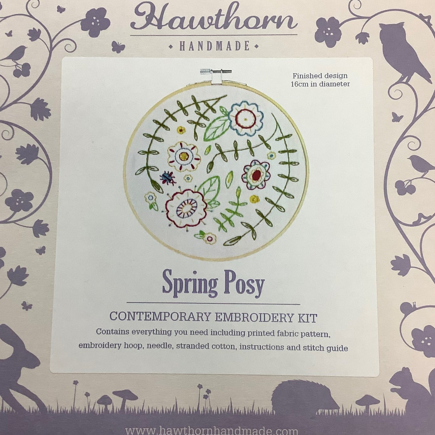 Hawthorn Handmade Hedgehog, Ancient Oak, Penguin, Rose Garden, Succulents & Spring Posy Embroidery Kit