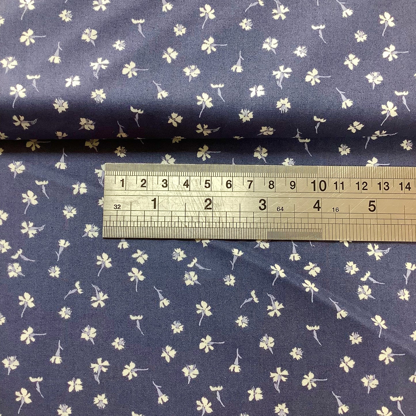 REDUCED Dear Stella Dark Blue with White Flowers SRR1189 100% Premium Cotton Fabric