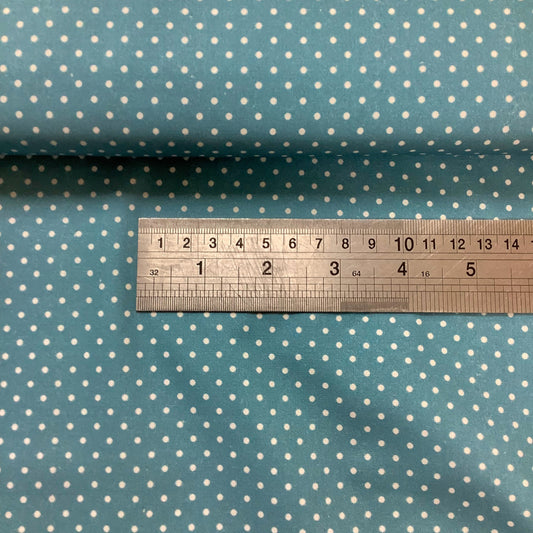 STOFF Bord de Mer Turquoise with White Polka Dot 100% Premium Cotton Fabric