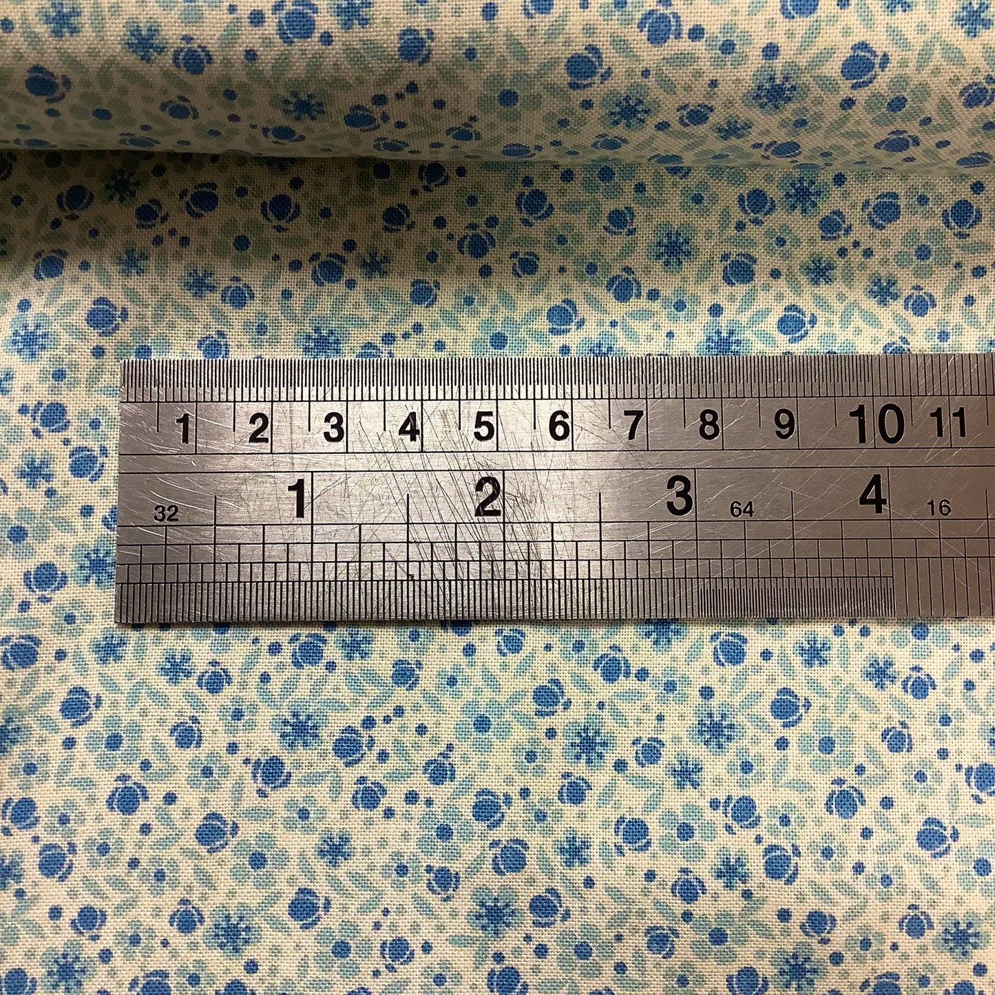 MODA Biscuits & Gravy Basic Grey Ivory with Blue Flowers 30483-13 100% Premium Cotton Fabric