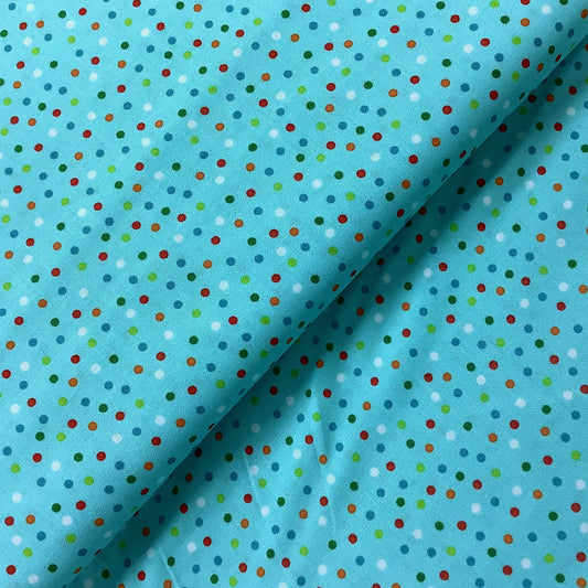 Robert Kaufman Remix by Ann Kelle Polka Dot on Blue background 15237 100% Premium Cotton Fabric