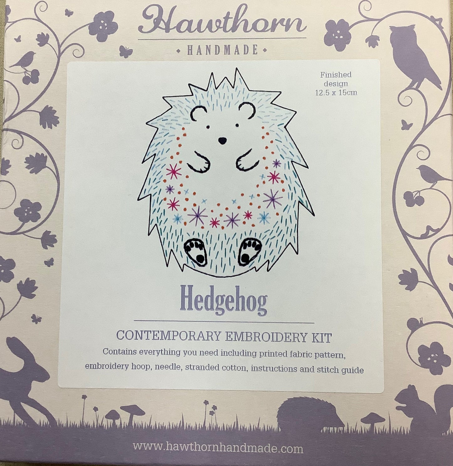 Hawthorn Handmade Hedgehog, Ancient Oak, Penguin, Rose Garden, Succulents & Spring Posy Embroidery Kit