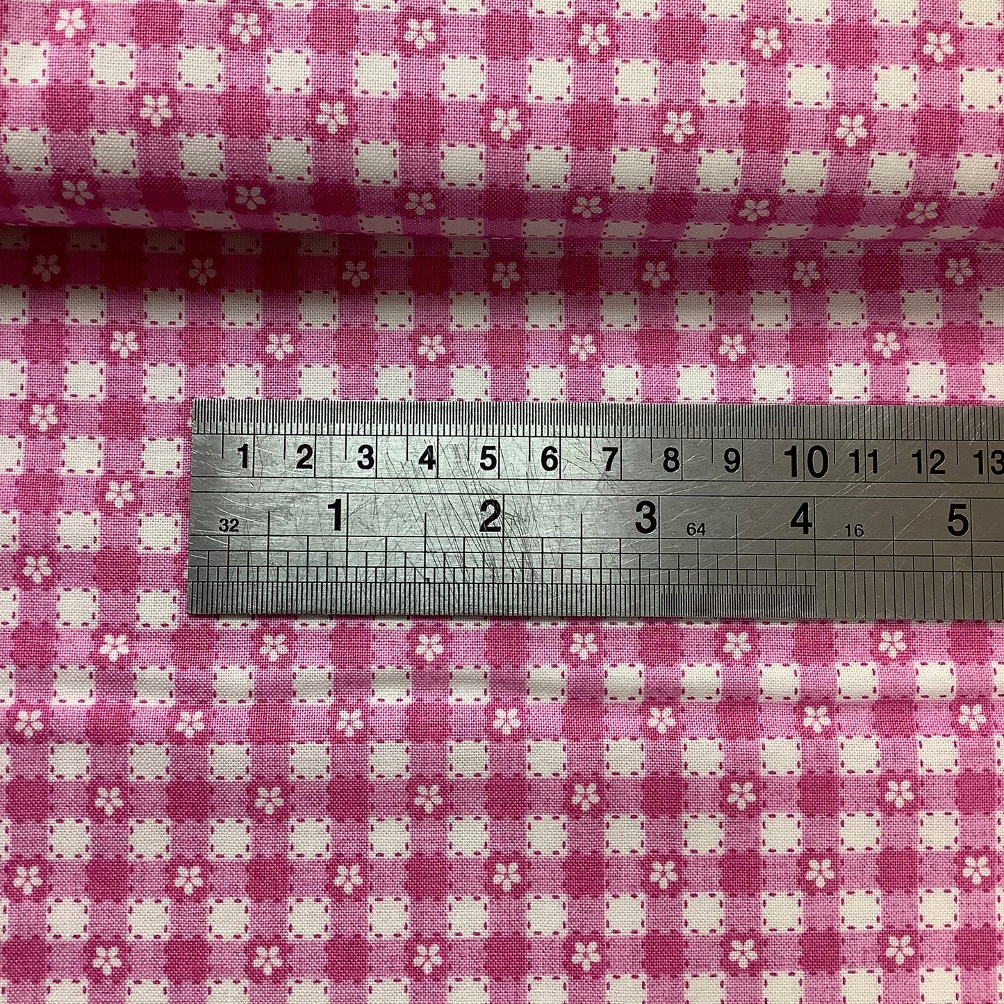 REDUCED Makower Summer Days Yellow, Turquoise, Lilac or Pink Gingham Floral Check 2553 Y 100% Premium Cotton Fabric