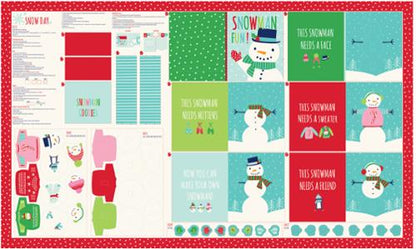 Moda Snow Day Snowman Fun Soft Book Winter Christmas Panel 20630 Children Child