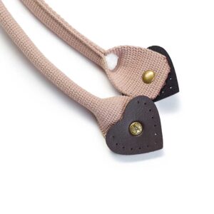 Prym Clara Bag Handles Beige Fabric Handles with Heart End Pieces, 50cm | Pack of 2