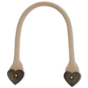 Prym Clara Bag Handles Beige Fabric Handles with Heart End Pieces, 50cm | Pack of 2
