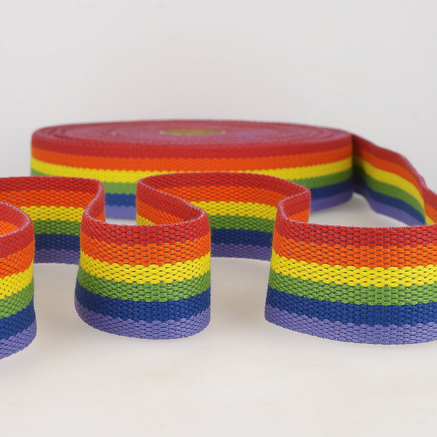 Multi Coloured Striped Webbing 40mm 3 Various Colours