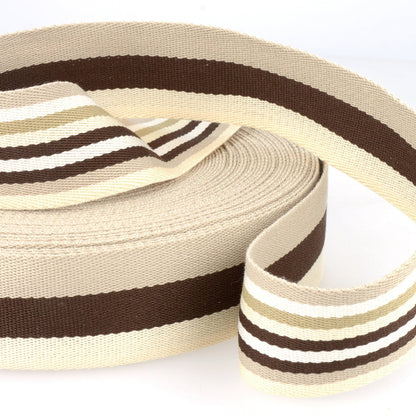 Striped Double Sided Webbing Different Design Each Side 40mm 7 Various Colours