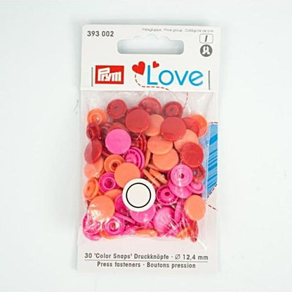 Prym Love Non-sew Colour Snaps Round Assorted Colours Available