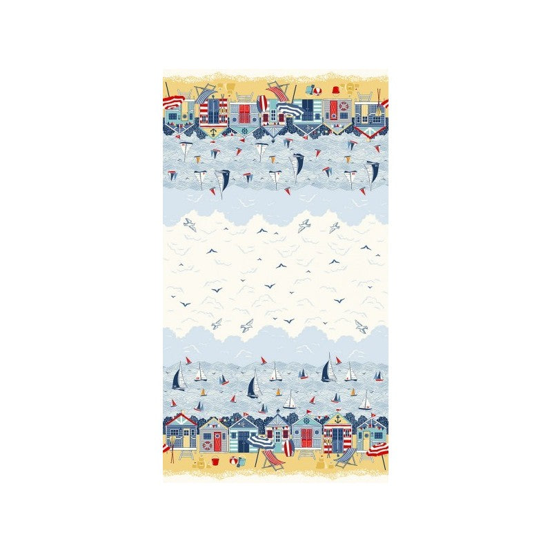 Makower Sail Away Seaside Quilting 8 Designs and 3 Panels 100% Premium Cotton Fabric