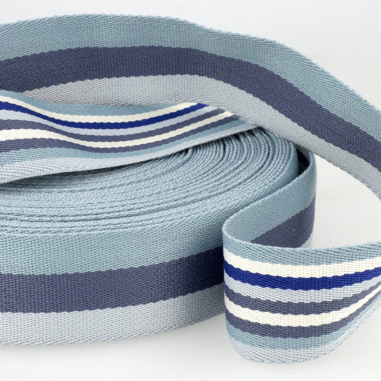 Striped Double Sided Webbing Different Design Each Side 40mm 7 Various Colours