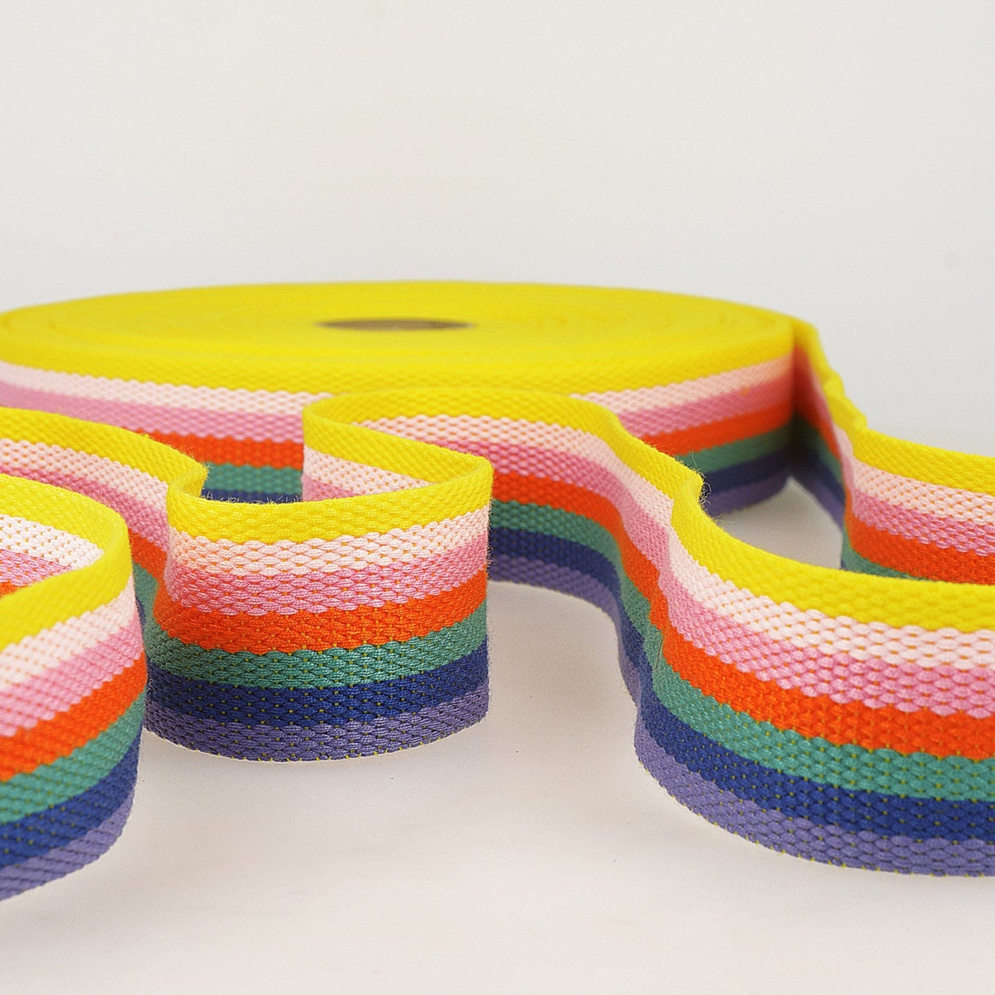 Multi Coloured Striped Webbing 40mm 3 Various Colours